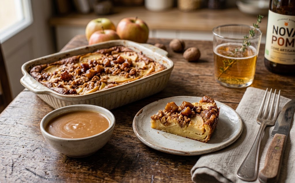 Clafoutis praliné de pommes au beurre salé
