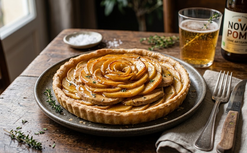 Tarte au foie gras et aux pommes
