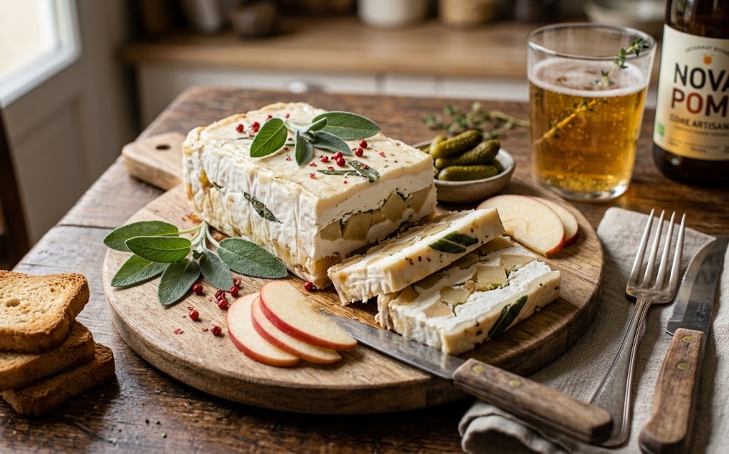 Terrine de chèvre, pommes et sauge